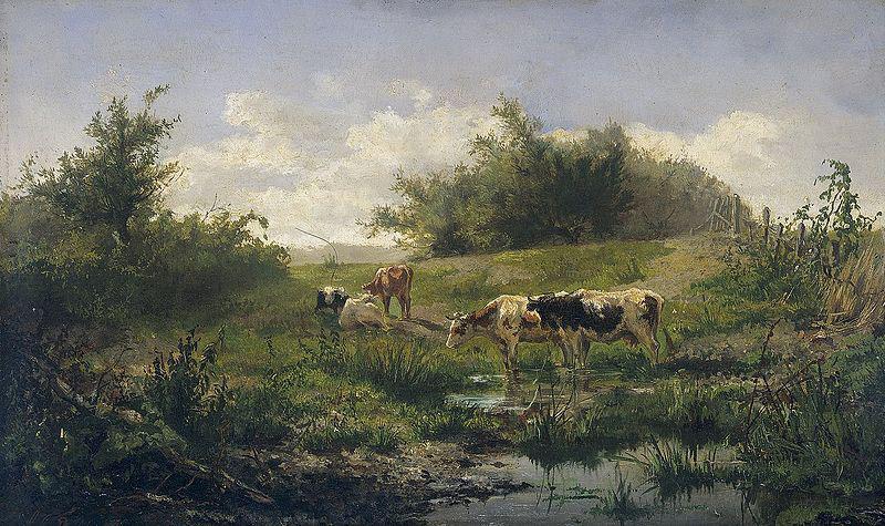 Gerard Bilders Cows at a pond oil painting picture